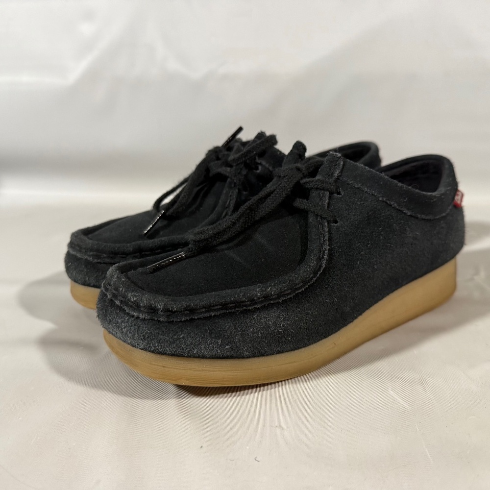 Clarks Padmora Square Toe Suede Leather Lace Up Women's Shoes Oxford Black Sz 6